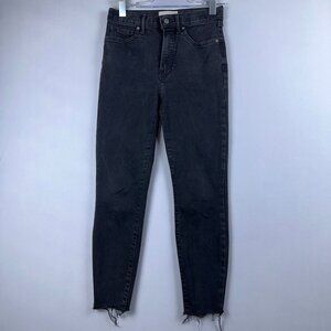 Everlane The Way High Skinny Jeans Womens Size 28 Ankle Frayed Hem Black